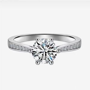 1.5ct Simulated Diamond Moissanite Engagement Ring | Sterling Silver